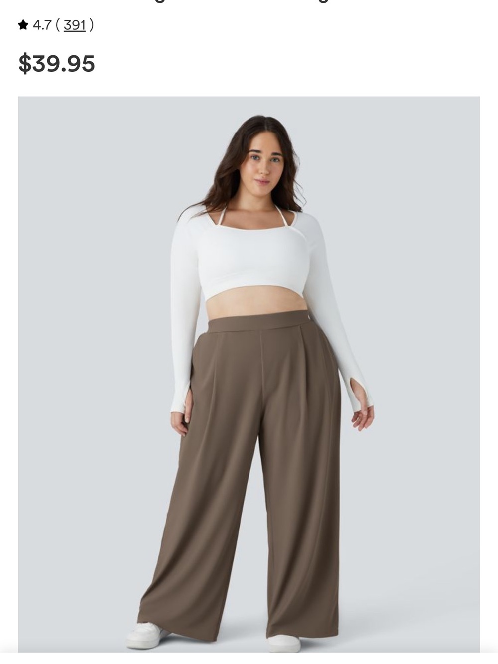 HALARA Wide-Leg High-Rise Pants in Taupe